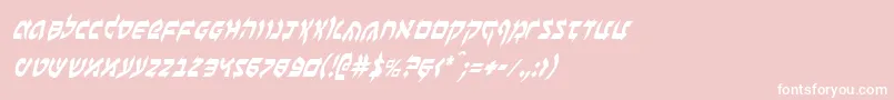 BenZionCondensedItalic-Schriftart – Weiße Schriften auf rosa Hintergrund