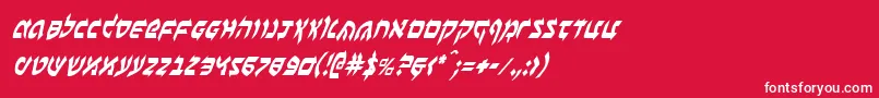 フォントBenZionCondensedItalic – 赤い背景に白い文字