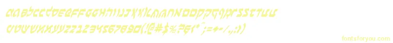 BenZionCondensedItalic Font – Yellow Fonts on White Background