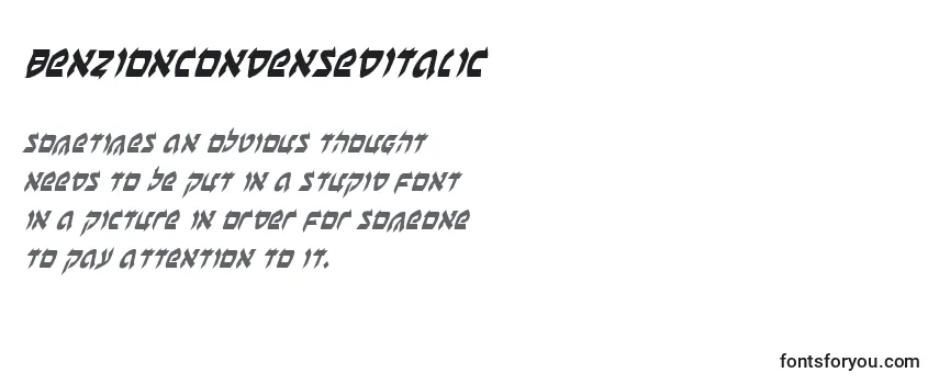 Review of the BenZionCondensedItalic Font