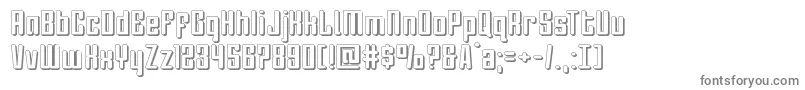 Darklighter3D-fontti – harmaat kirjasimet valkoisella taustalla