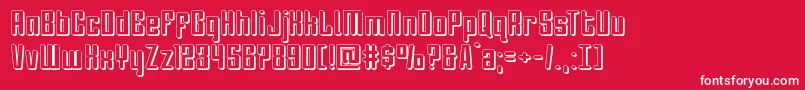 Darklighter3D-Schriftart – Weiße Schriften auf rotem Hintergrund