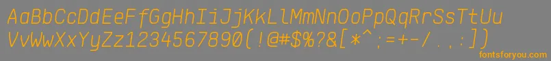 KlartextMonoLightItalic Font – Orange Fonts on Gray Background