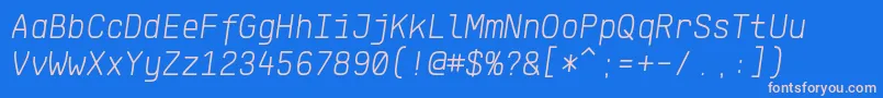 フォントKlartextMonoLightItalic – ピンクの文字、青い背景
