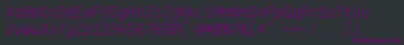 KlartextMonoLightItalic Font – Purple Fonts on Black Background