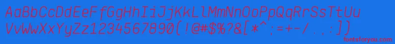 fuente KlartextMonoLightItalic – Fuentes Rojas Sobre Fondo Azul