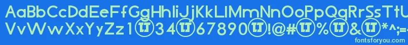 LjDesignStudiosIsBold Font – Green Fonts on Blue Background