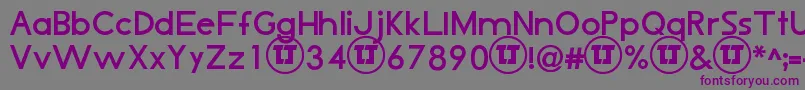 LjDesignStudiosIsBold-Schriftart – Violette Schriften auf grauem Hintergrund