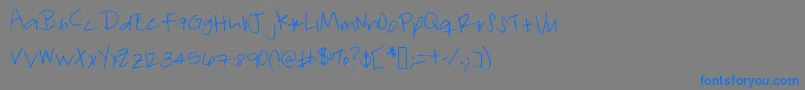 フォントForgetfulfriday – 灰色の背景に青い文字