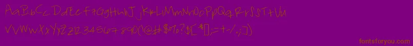 Шрифт Forgetfulfriday – коричневые шрифты на фиолетовом фоне