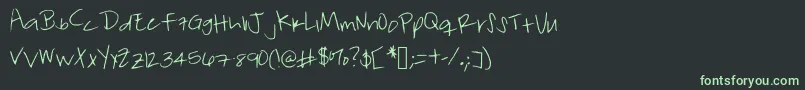 Шрифт Forgetfulfriday – зелёные шрифты на чёрном фоне