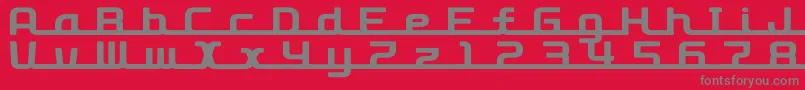 フォントD3roadsterisml – 赤い背景に灰色の文字