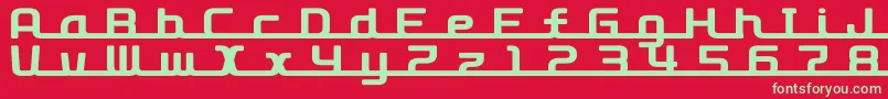 D3roadsterisml Font – Green Fonts on Red Background