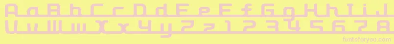 D3roadsterisml Font – Pink Fonts on Yellow Background