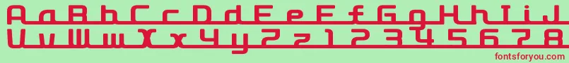 D3roadsterisml Font – Red Fonts on Green Background