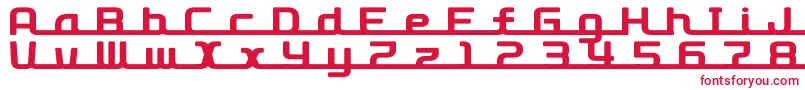 D3roadsterisml Font – Red Fonts on White Background