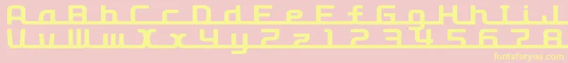 D3roadsterisml-Schriftart – Gelbe Schriften auf rosa Hintergrund