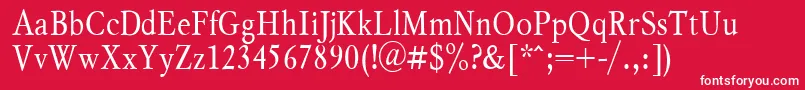 MyslNarrowPlain.001.001 Font – White Fonts on Red Background