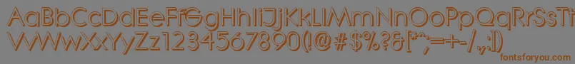 LiterashadowRegular-Schriftart – Braune Schriften auf grauem Hintergrund