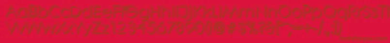 LiterashadowRegular-Schriftart – Braune Schriften auf rotem Hintergrund