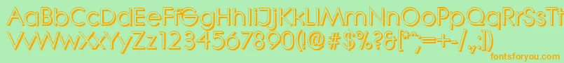 LiterashadowRegular-Schriftart – Orangefarbene Schriften auf grünem Hintergrund
