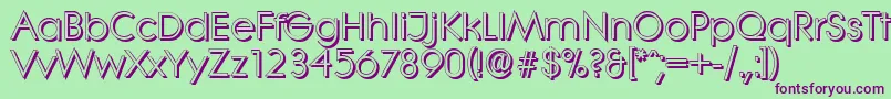 LiterashadowRegular-Schriftart – Violette Schriften auf grünem Hintergrund