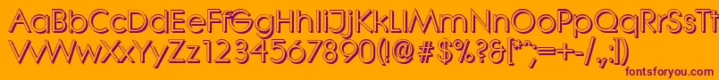 LiterashadowRegular Font – Purple Fonts on Orange Background