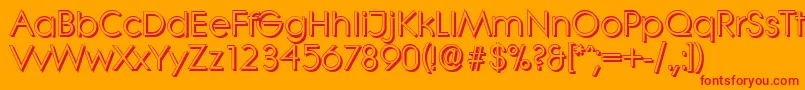 LiterashadowRegular Font – Red Fonts on Orange Background