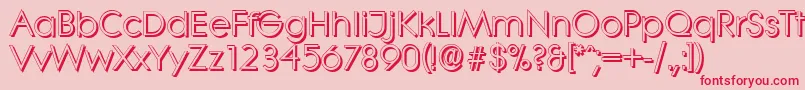 フォントLiterashadowRegular – ピンクの背景に赤い文字
