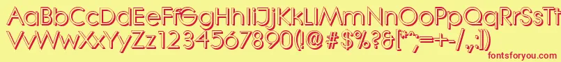 LiterashadowRegular Font – Red Fonts on Yellow Background