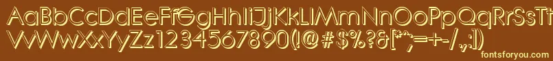 LiterashadowRegular Font – Yellow Fonts on Brown Background