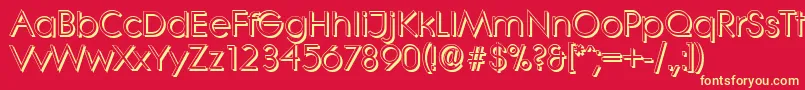 LiterashadowRegular Font – Yellow Fonts on Red Background