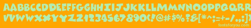 ComixHeavy Font – Green Fonts on Orange Background