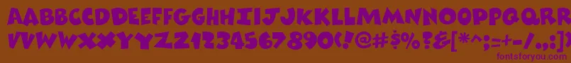 ComixHeavy Font – Purple Fonts on Brown Background