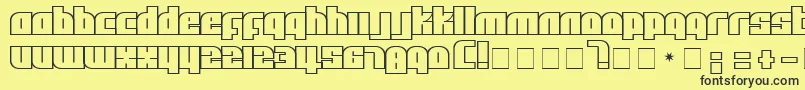 Fonte AlphaFlight – fontes pretas em um fundo amarelo