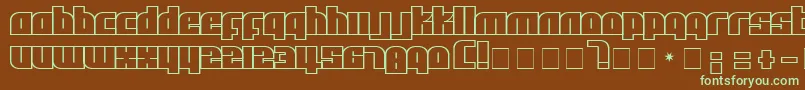 AlphaFlight-fontti – vihreät fontit ruskealla taustalla