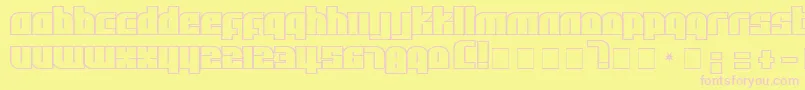 AlphaFlight-Schriftart – Rosa Schriften auf gelbem Hintergrund