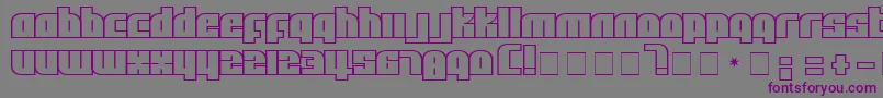 フォントAlphaFlight – 紫色のフォント、灰色の背景