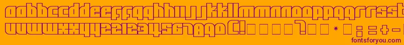 Czcionka AlphaFlight – fioletowe czcionki na pomarańczowym tle