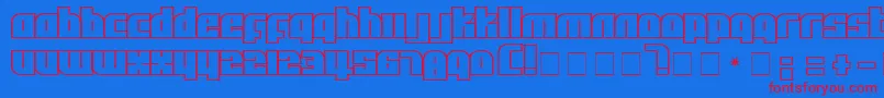 フォントAlphaFlight – 赤い文字の青い背景