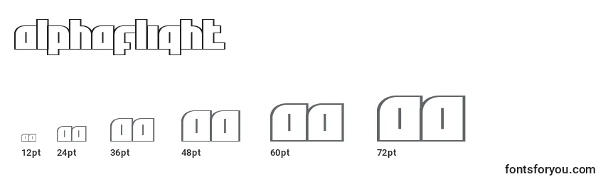 Größen der Schriftart AlphaFlight