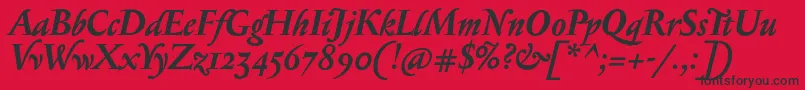 SerapioniiBolditalic-Schriftart – Schwarze Schriften auf rotem Hintergrund