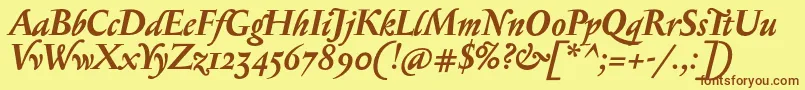 SerapioniiBolditalic Font – Brown Fonts on Yellow Background