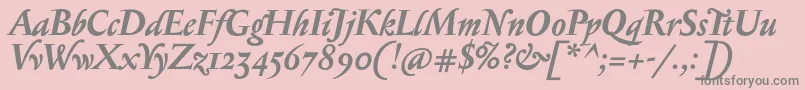SerapioniiBolditalic-Schriftart – Graue Schriften auf rosa Hintergrund