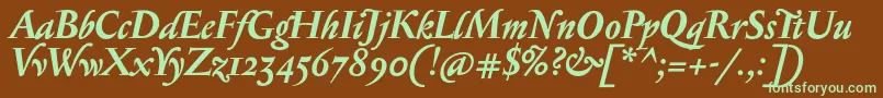 SerapioniiBolditalic Font – Green Fonts on Brown Background