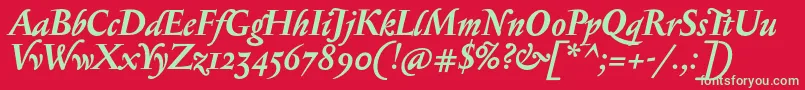 SerapioniiBolditalic Font – Green Fonts on Red Background
