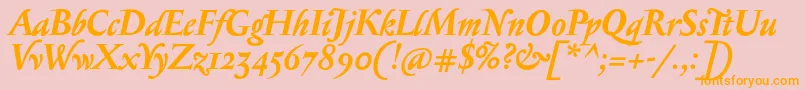 SerapioniiBolditalic Font – Orange Fonts on Pink Background