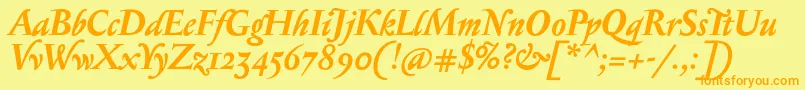 SerapioniiBolditalic Font – Orange Fonts on Yellow Background