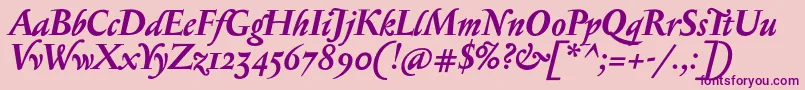 SerapioniiBolditalic Font – Purple Fonts on Pink Background
