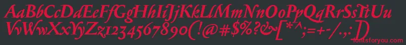 SerapioniiBolditalic Font – Red Fonts on Black Background